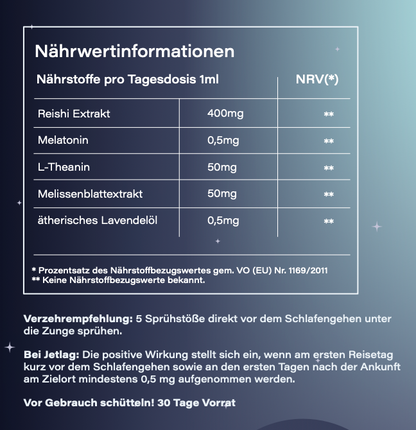 schlaf, nähwertinformation, tagesdosis, melatonin